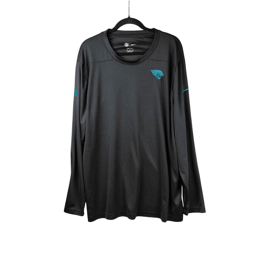Nike NFL Jacksonville Jaguars Dri-FIT Long Sleeve Shirt Mens XXL Black Training‎